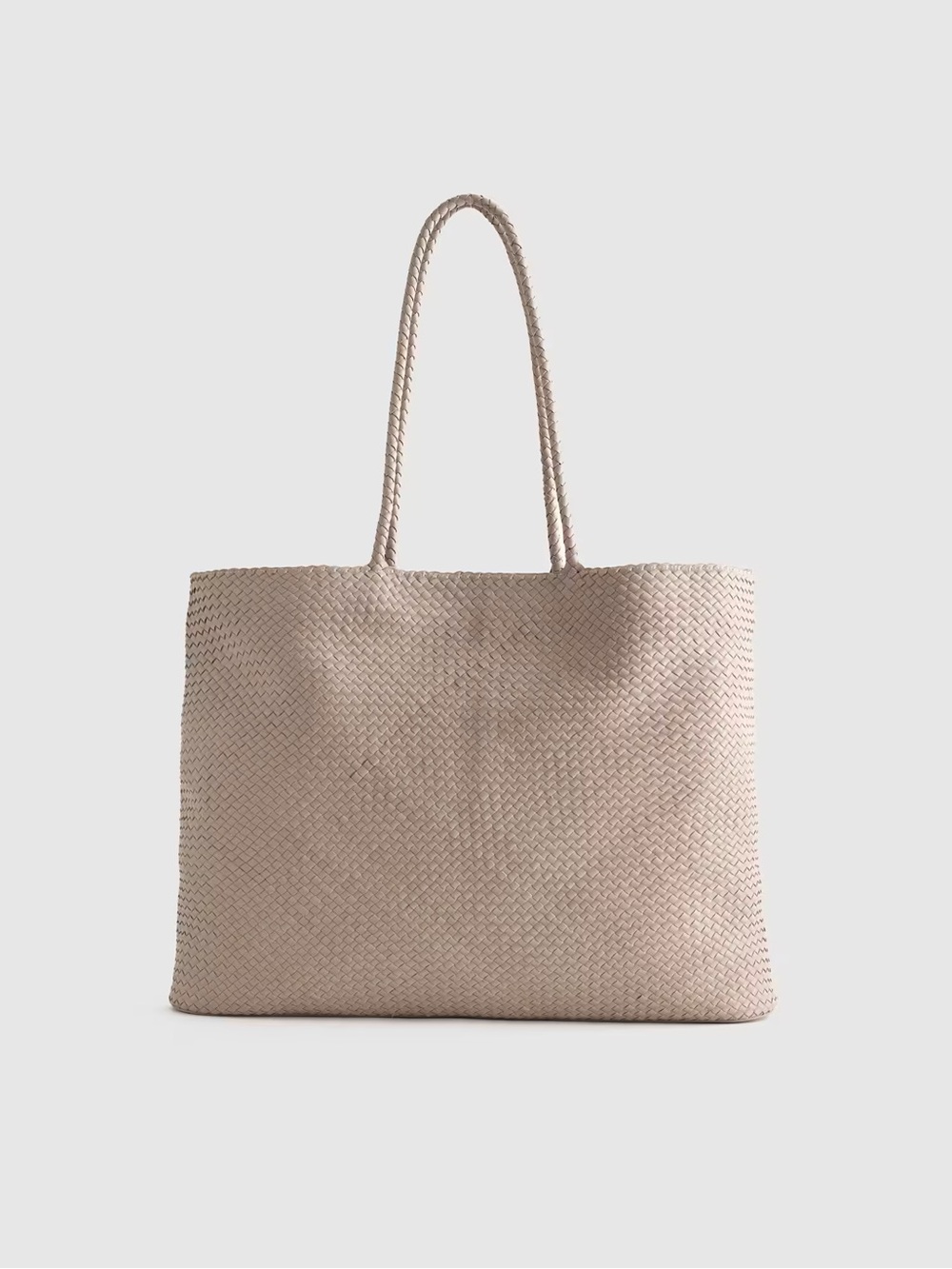 NWOT Quince Siena Handwoven Tote Taupe - Picture 3 of 11